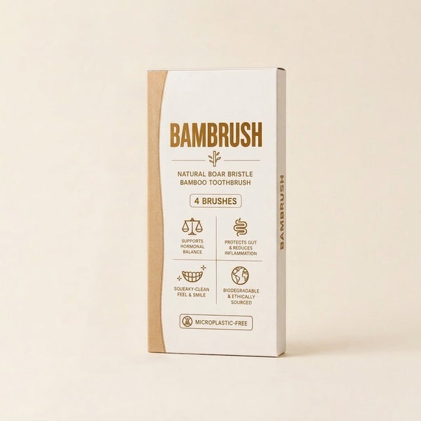 Boar Bristle & Bamboo Toothbrush (4 Pack) - BAMBRUSH
