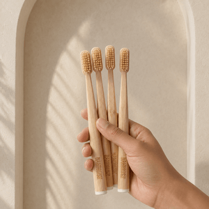 Boar Bristle & Bamboo Toothbrush (4 Pack) - BAMBRUSH
