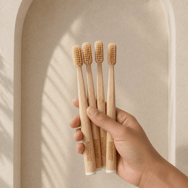 Boar Bristle & Bamboo Toothbrush (4 Pack) - BAMBRUSH