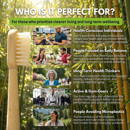 Horse Bristle & Bamboo Toothbrush (4 Pack) - BAMBRUSH